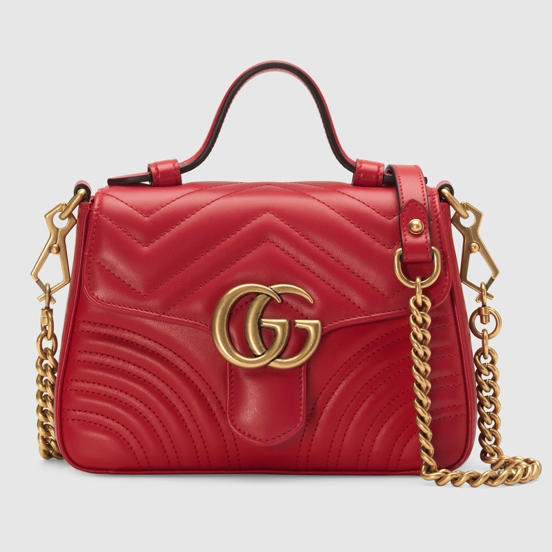 Gucci GG Marmont Mini Top Handle Bag Shoulder Bag 547260 Red